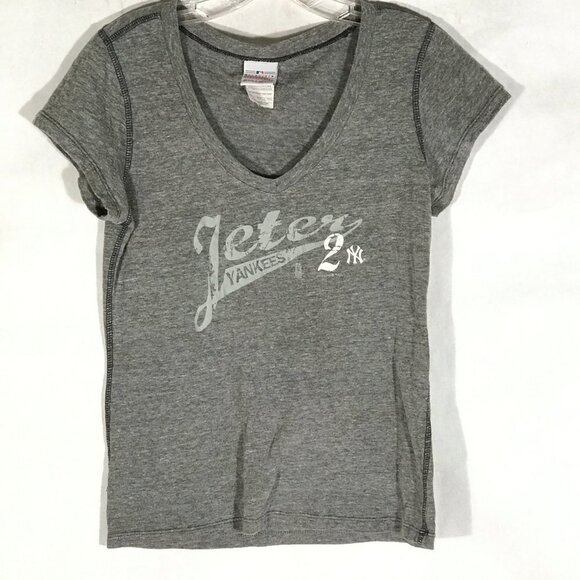 MLB New York Yankees Jeter Women's Vintage Baseball Tee T Shirt - Picture 1 of 7